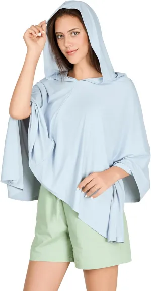 VENVSBEE UPF 50  Hooded Sun Poncho for Women, Lightweight UV Beach Cover Up, Travel Swimsuit Wrap