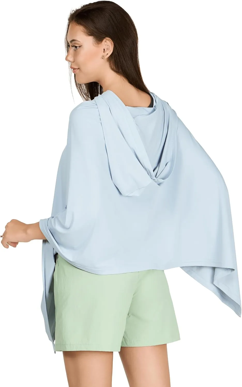 VENVSBEE UPF 50  Hooded Sun Poncho for Women, Lightweight UV Beach Cover Up, Travel Swimsuit Wrap