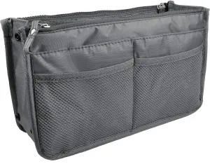 Vercord Updated Purse Handbag Organizer Insert Liner Bag in Bag 13 Pockets Grey Medium