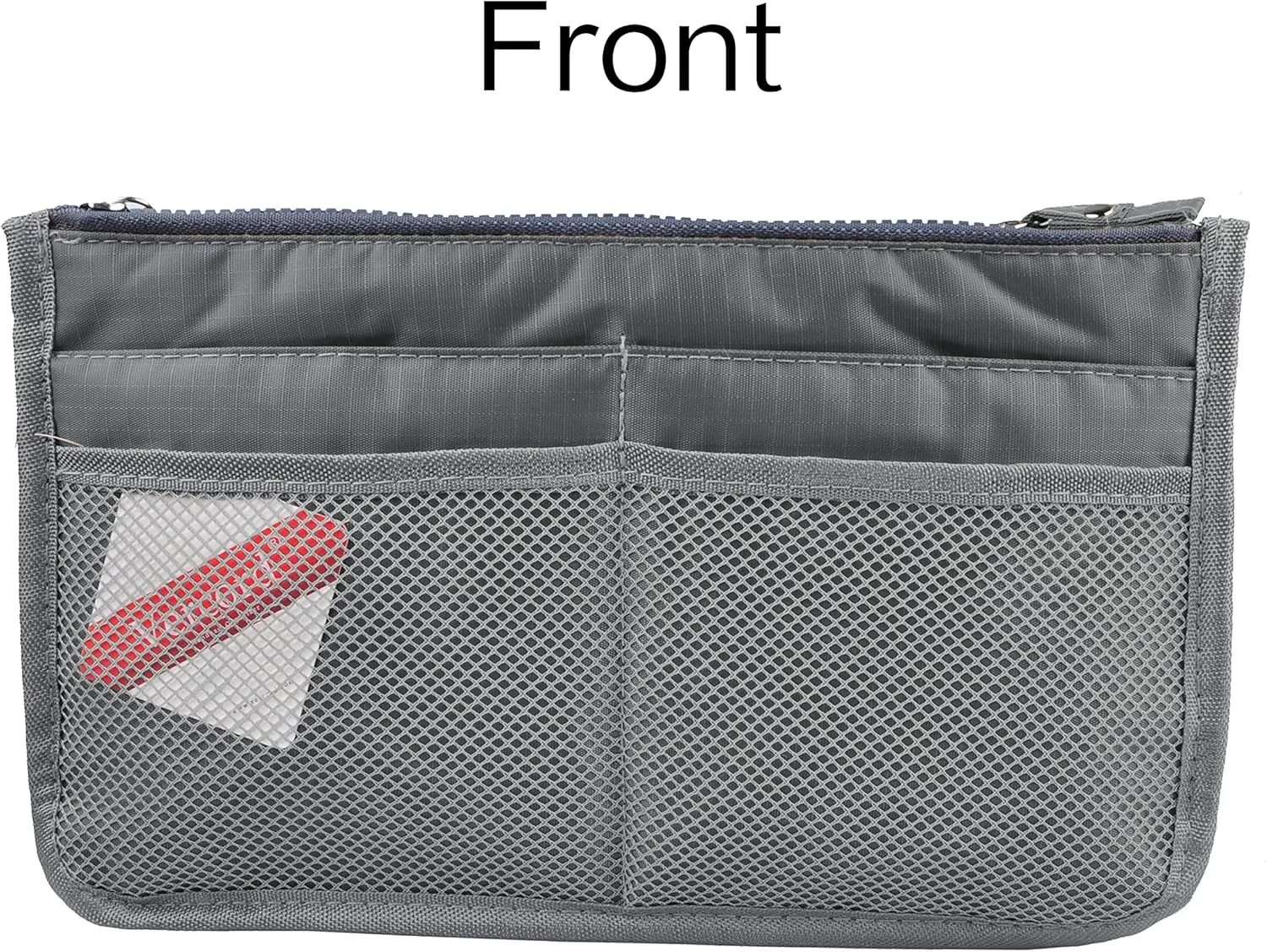 Vercord Updated Purse Handbag Organizer Insert Liner Bag in Bag 13 Pockets Grey Medium