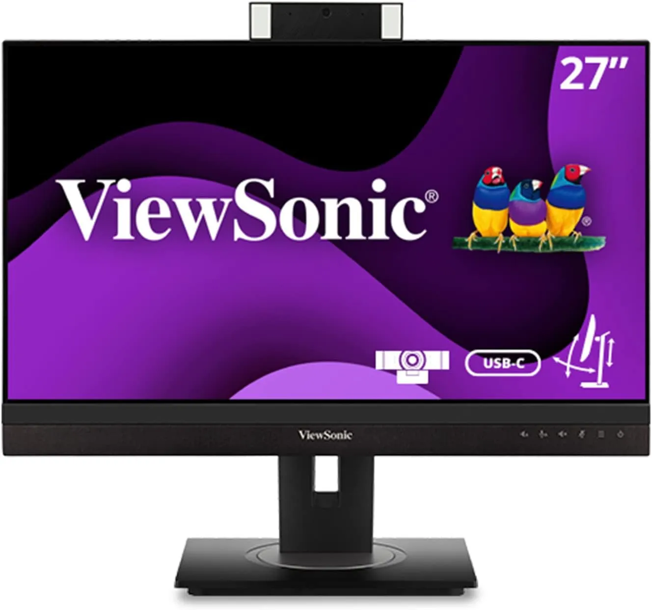 ViewSonic VG2756V-2K 27" 1440p Video Docking Monitor with Webcam, 2 Way Powered 90W USB C (Renewed)