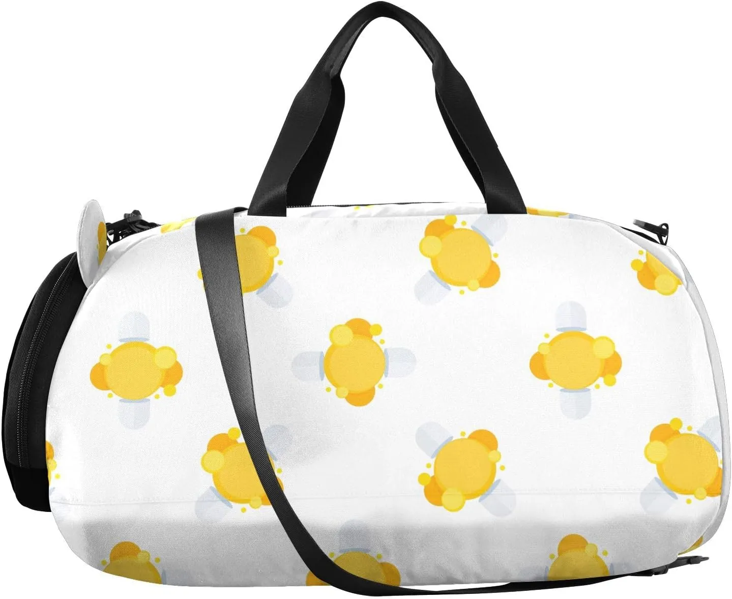 VIGTRO Bubbles on White Background Kids Overnight Travel Duffel Bag Sport Gym Bag for Boys Girls with Shoe Compartment, Carry On Weekender Luggage Bag for Dance Swim Yoga