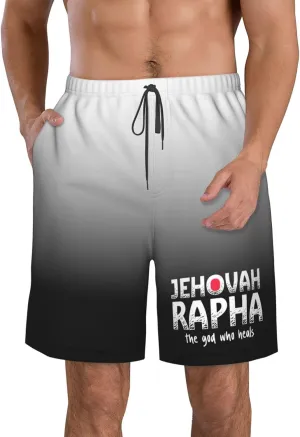 Vintage Jehovah Rapha The god who Heals Men's Swim Trunks Quick Dry Beach Board Shorts Swimwear Bathing Suits,