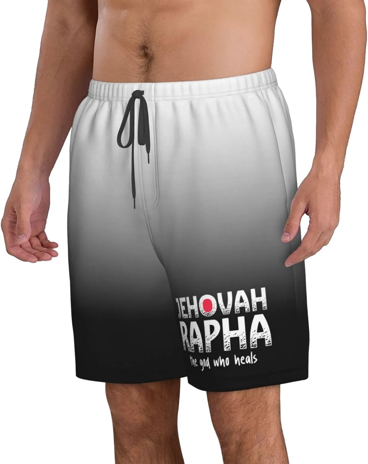 Vintage Jehovah Rapha The god who Heals Men's Swim Trunks Quick Dry Beach Board Shorts Swimwear Bathing Suits,