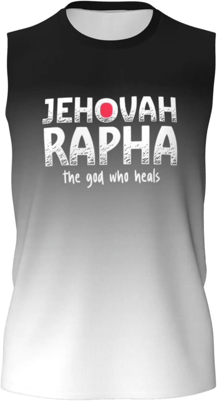 Vintage Jehovah Rapha The god who Heals Men's Tank Tops Workout Gym Sleeveless Muscle Shirts Summer Beach Swim Shirt,