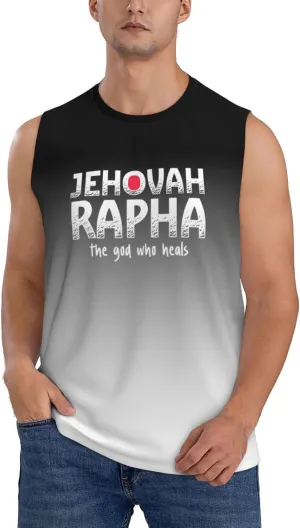 Vintage Jehovah Rapha The god who Heals Men's Tank Tops Workout Gym Sleeveless Muscle Shirts Summer Beach Swim Shirt,
