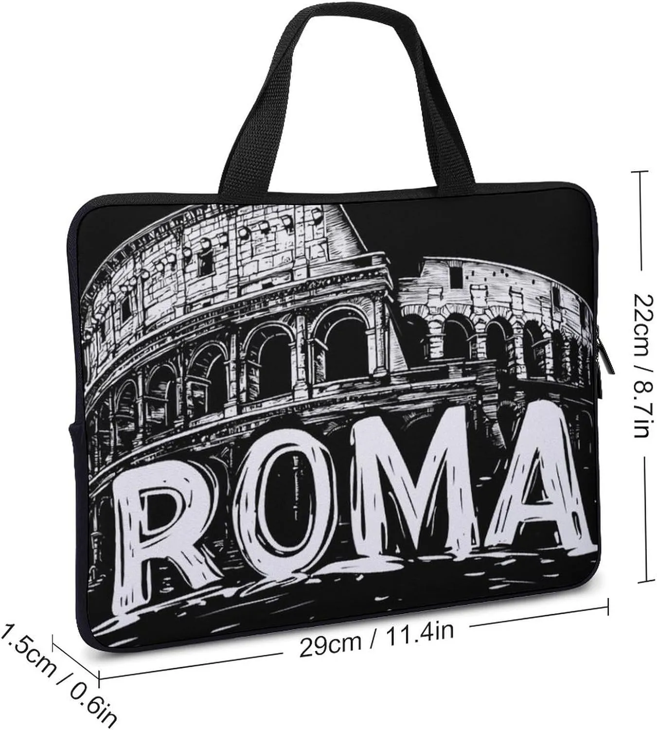 Vintage Roman Architecture Funny Laptop Bag Sleeve Portable Computer Carrying Case Cover Unisex 10inch