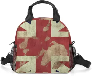Vintage Union Jack British Flag Insulated Lunch Bag Portable Lunch Box Tote Cooler Bags Lunchbox For Travel Picnic Work