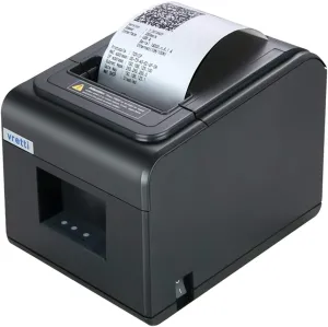 vretti Thermal Receipt Printer, 3'1/8 80mm Direct Thermal Printer with USB Serial LAN Port - Kitchen POS Printer ESC/POS Command Support Cash Drawer