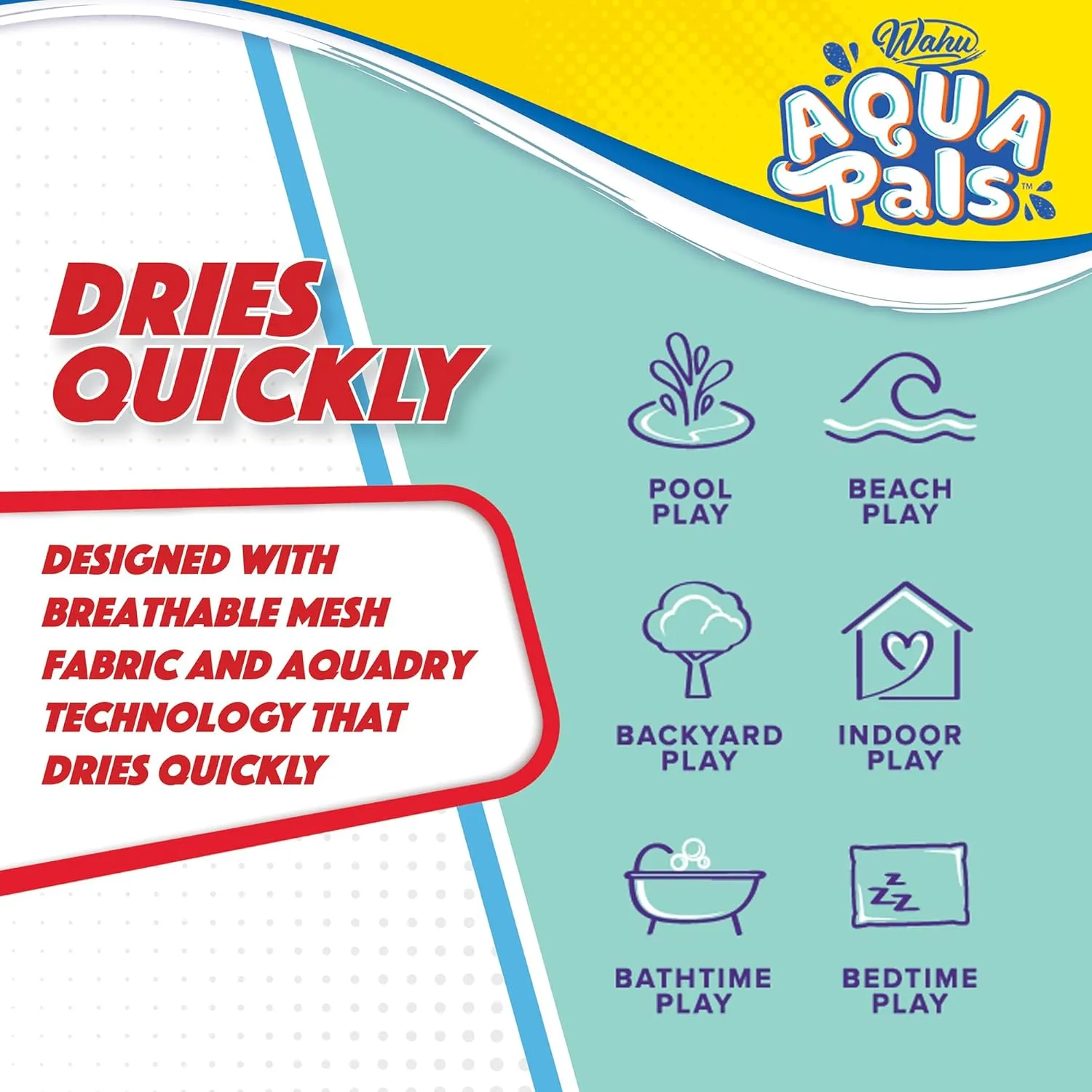 Wahu Aqua Pals Disney Classic Mickey Mouse Plush Water Toy for Kids Ages 2 , Fast-Drying Waterproof Plush Doll Toy for Pool and Bathtub, Medium, Red/Black, 16"
