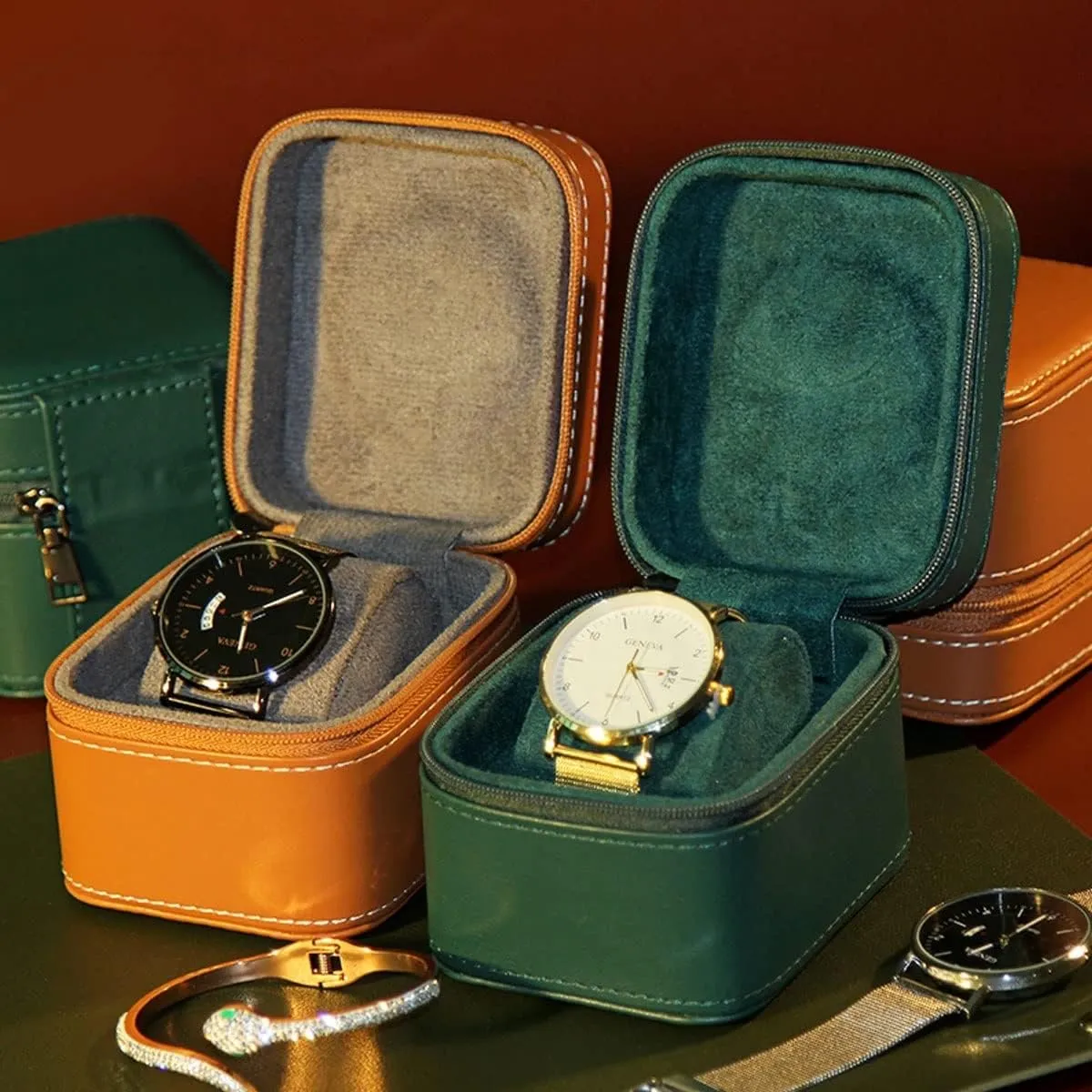Watch Storage Box High-end Portable Zipper Storage Bag Mechanical Watch Watch Box Single Household(E)
