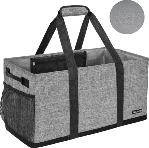 Waterproof Stand Up Utility Tote Bag, Extra Large Insulated Grocery Tote Bag, Foldable Bag with Sturdy Bottom,Heavy Duty Reusable Storage Bag,Easy to Clean