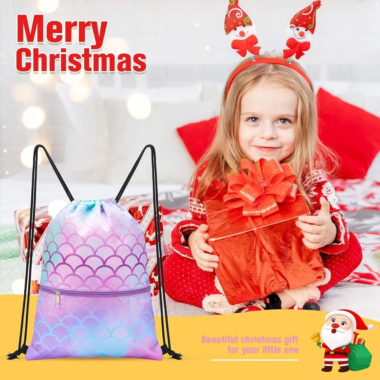 WAWSAM Drawstring Backpack - Drawstring Bags for Kids Swim Bag for Beach