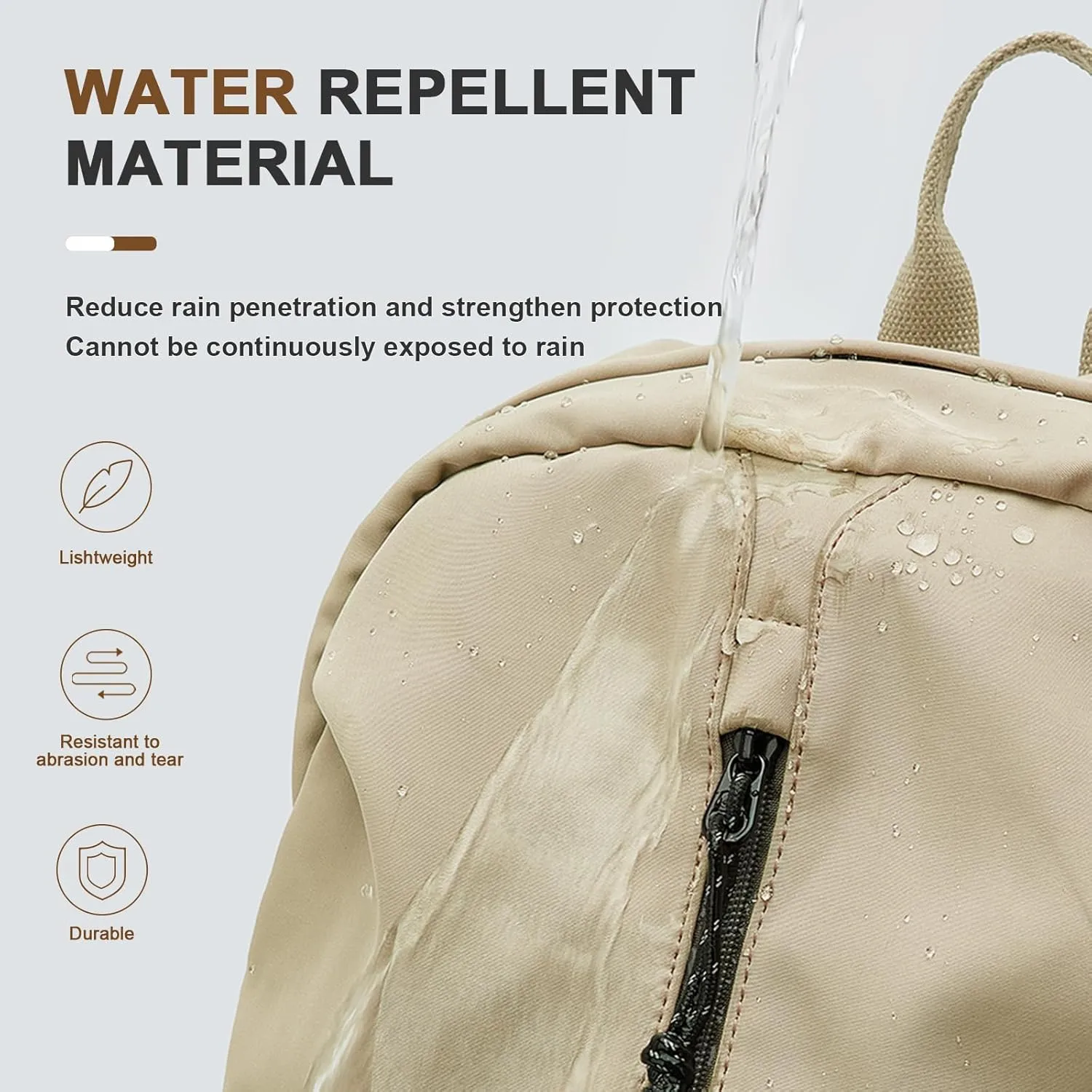 weradar School Backpack For Women Men,Waterproof College Backpack,High School bag,Lightweight Casual Daypack Middle Student Travel Back pack,Cute Bookbag For Teens Boys Girls (Khaki)