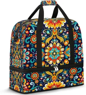 Whimsical Garden Delight Travel Duffel Bag, Travel Essentials, Gym Bag for Women, Weekender Overnight Bag With Shoes Compartment, Carry On Bags for Airplanes