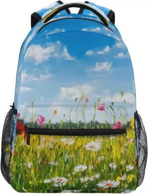 Wildflower Flower Meadow (021) Laptop Backpack for Women Men, Personalized College Bookbag Travel Bag Casual Daypack back packs