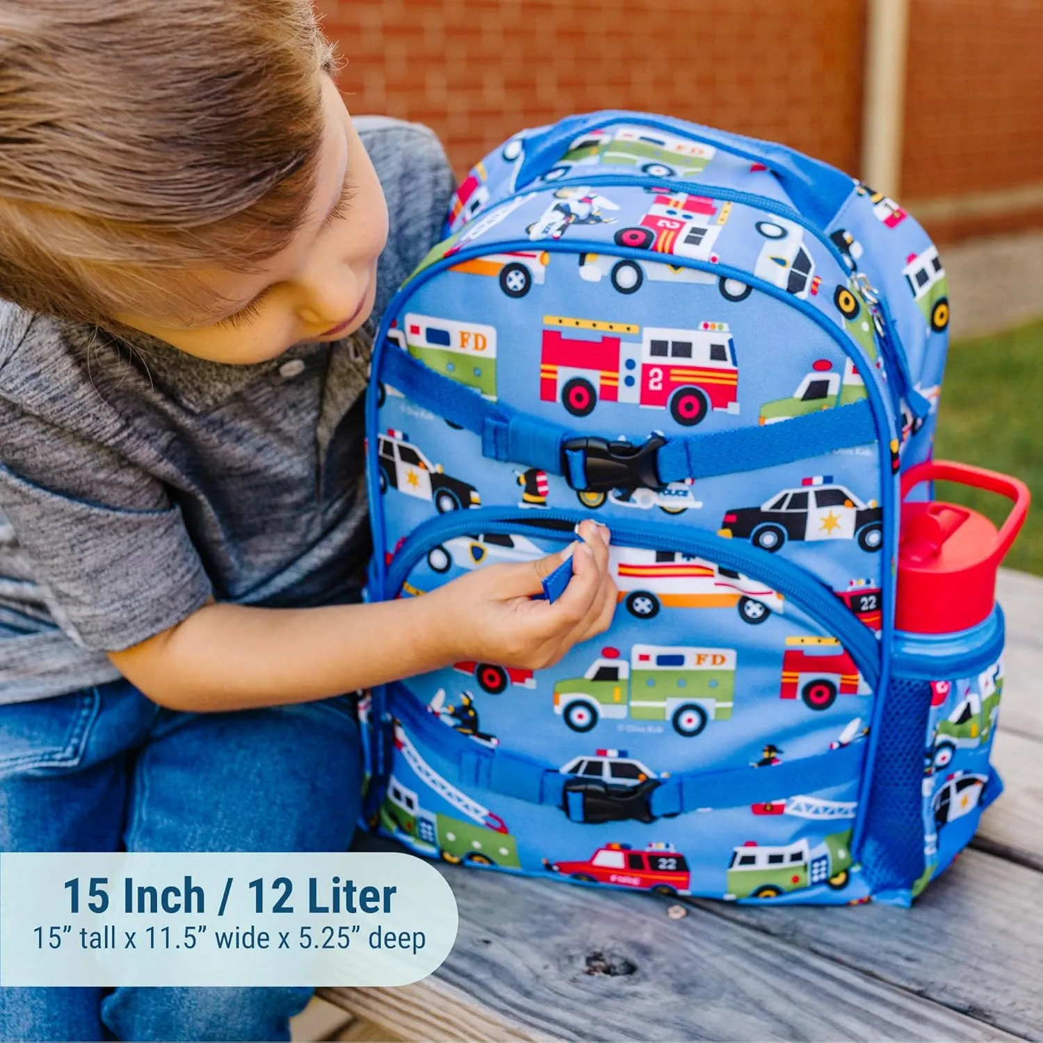 Wildkin ECO rPET 15-inch Kids Backpack – Sustainable, Padded, Adjustable – Heroes