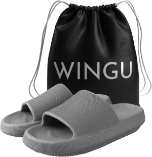 Wingu Pillow Slippers for Women and Men - Non-Slip EVA Shower Sandals | Thick 1.77-Inch Sole Slides for Indoor & Outdoor | Cloud Comfort, Quick-Dry, Lightweight House Shoes