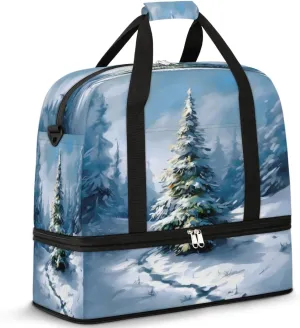 Winter Landscape Travel Duffel Bag, Travel Essentials, Gym Bag for Women, Weekender Overnight Bag With Shoes Compartment, Carry On Bags for Airplanes