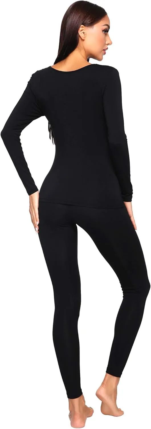 WiWi Soft Viscose from Bamboo Underwear for Women Thermal Long Johns Sets Super Warm Base Layer Top Pants Pajamas Set S-3X