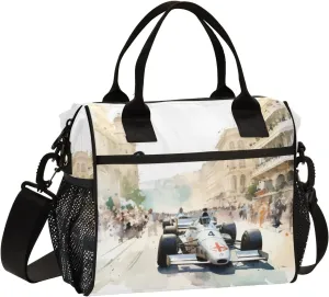 Women Cooler Bags Lunch Bag Reusable Insulated Lunch Bags Automobile Race Crossbody with Shoulder Strap Adults S