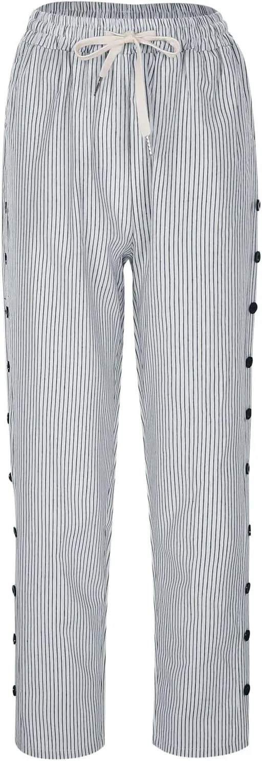 Women Linen Capri Pants Summer Boho with Pockets Wide Leg Cropped Pants for Women Casual Summer Cropped Pants Womens