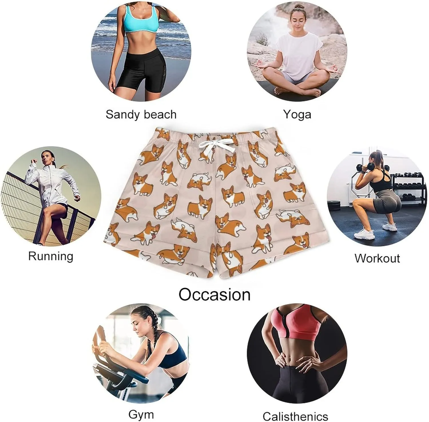 Women Pajama Shorts Beach Casual Athletic High Waist Drawstring Shorts Sleepwear Soft Lounge Casual Pants S-3XL