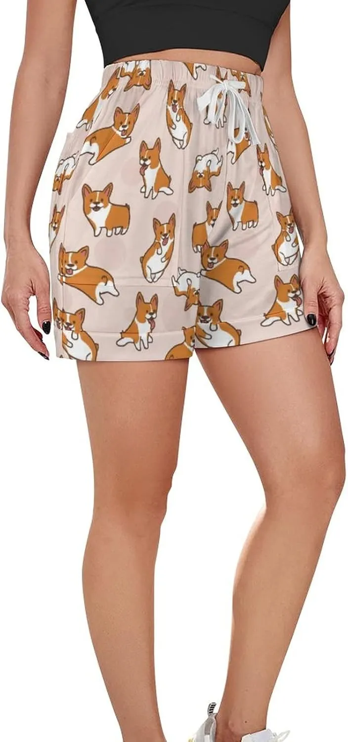 Women Pajama Shorts Beach Casual Athletic High Waist Drawstring Shorts Sleepwear Soft Lounge Casual Pants S-3XL