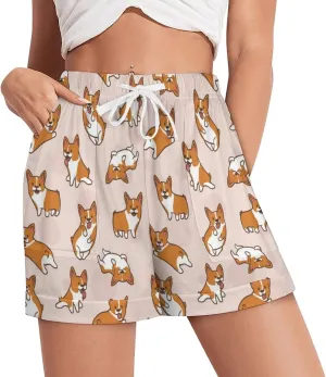Women Pajama Shorts Beach Casual Athletic High Waist Drawstring Shorts Sleepwear Soft Lounge Casual Pants S-3XL
