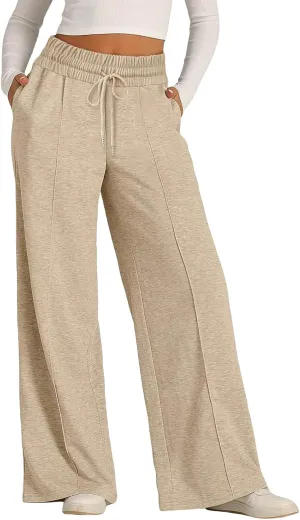 Women Pants Lightweight Cozy Sweatpants 2025 Pajama Flowy Pants with Pockets Yoga Sweatpants Comfy Loose Trousers