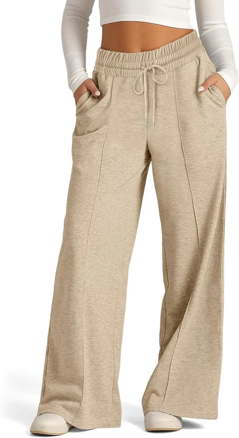Women Pants Lightweight Cozy Sweatpants 2025 Pajama Flowy Pants with Pockets Yoga Sweatpants Comfy Loose Trousers