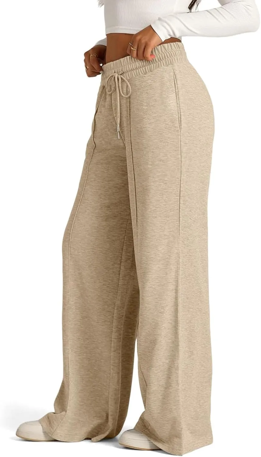Women Pants Lightweight Cozy Sweatpants 2025 Pajama Flowy Pants with Pockets Yoga Sweatpants Comfy Loose Trousers