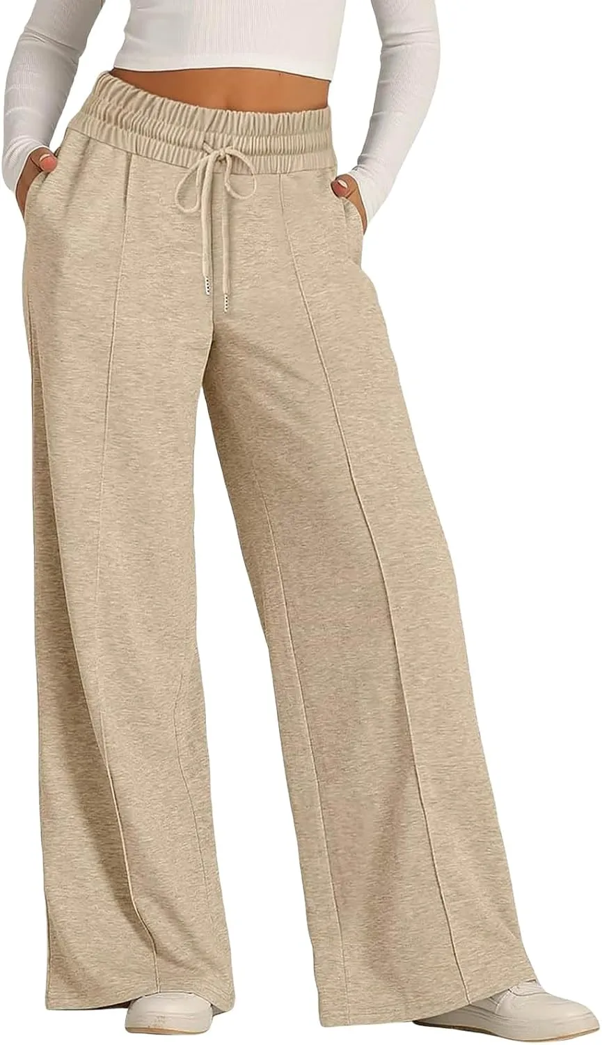 Women Pants Lightweight Cozy Sweatpants 2025 Pajama Flowy Pants with Pockets Yoga Sweatpants Comfy Loose Trousers