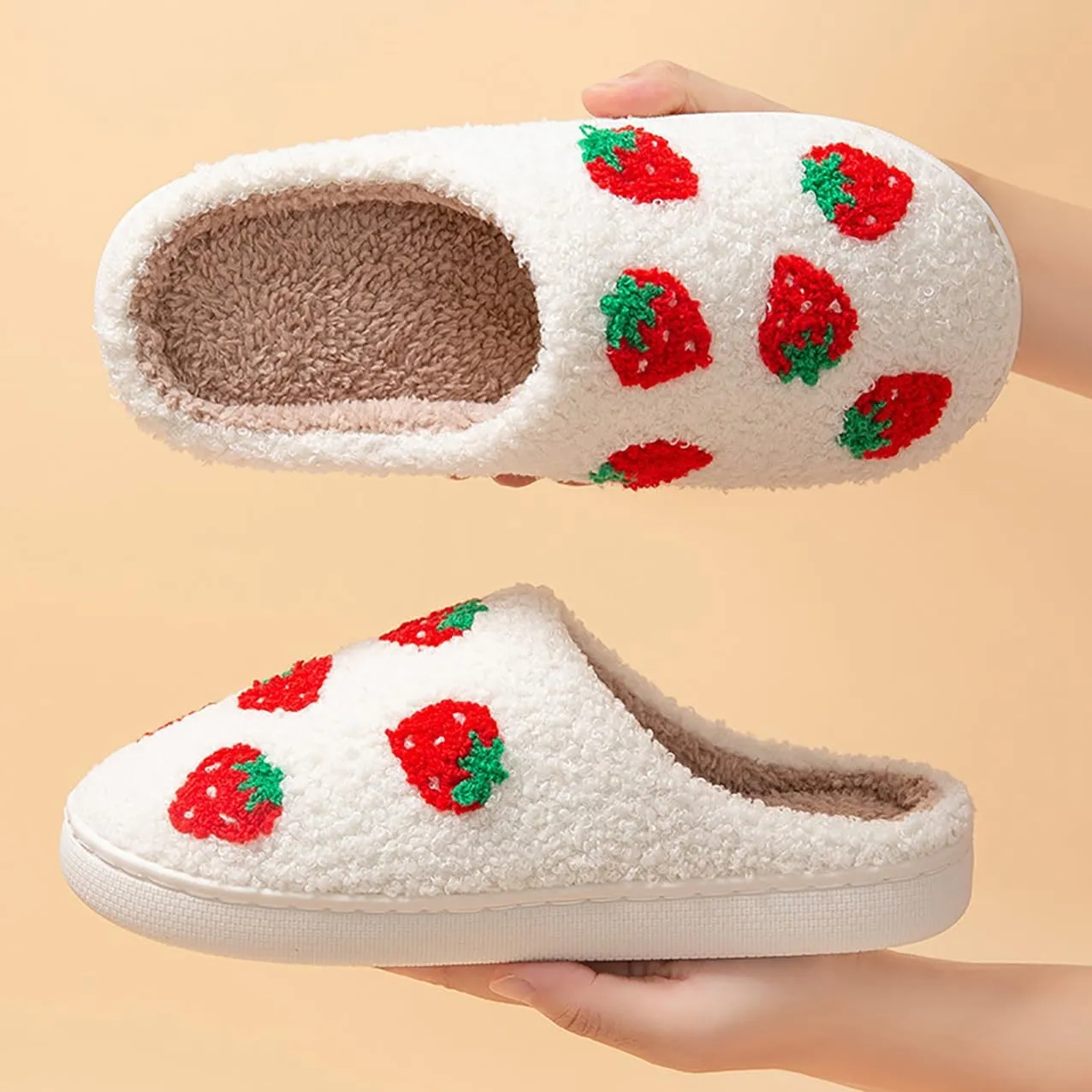 Women's & Men's Fluffy Plush Slippers - Cute Cartoon Animal House Slippers - Cuddly Warm Indoor/Outdoor Fuzzy Memory Foam Retro Home Couple Shoes