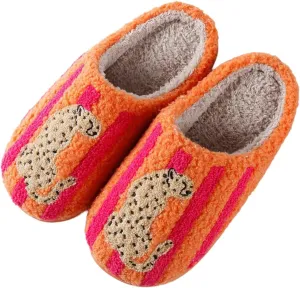 Women's & Men's Fluffy Plush Slippers - Cute Cartoon Animal House Slippers - Cuddly Warm Indoor/Outdoor Fuzzy Memory Foam Retro Home Couple Shoes
