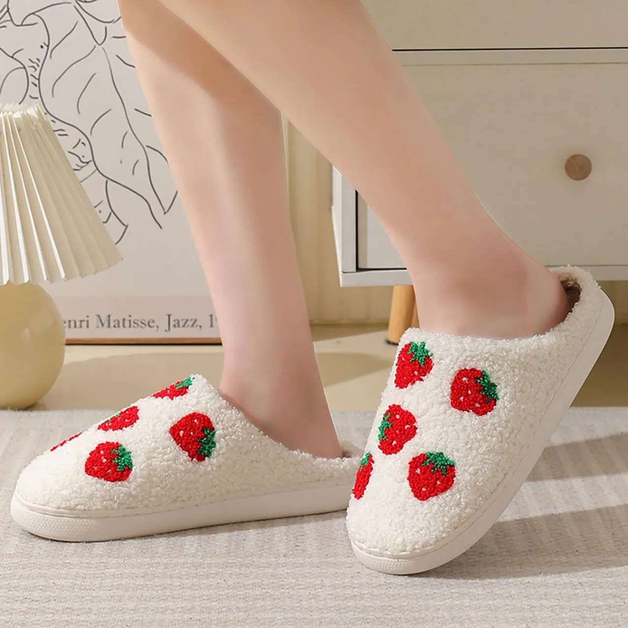 Women's & Men's Fluffy Plush Slippers - Cute Cartoon Animal House Slippers - Cuddly Warm Indoor/Outdoor Fuzzy Memory Foam Retro Home Couple Shoes