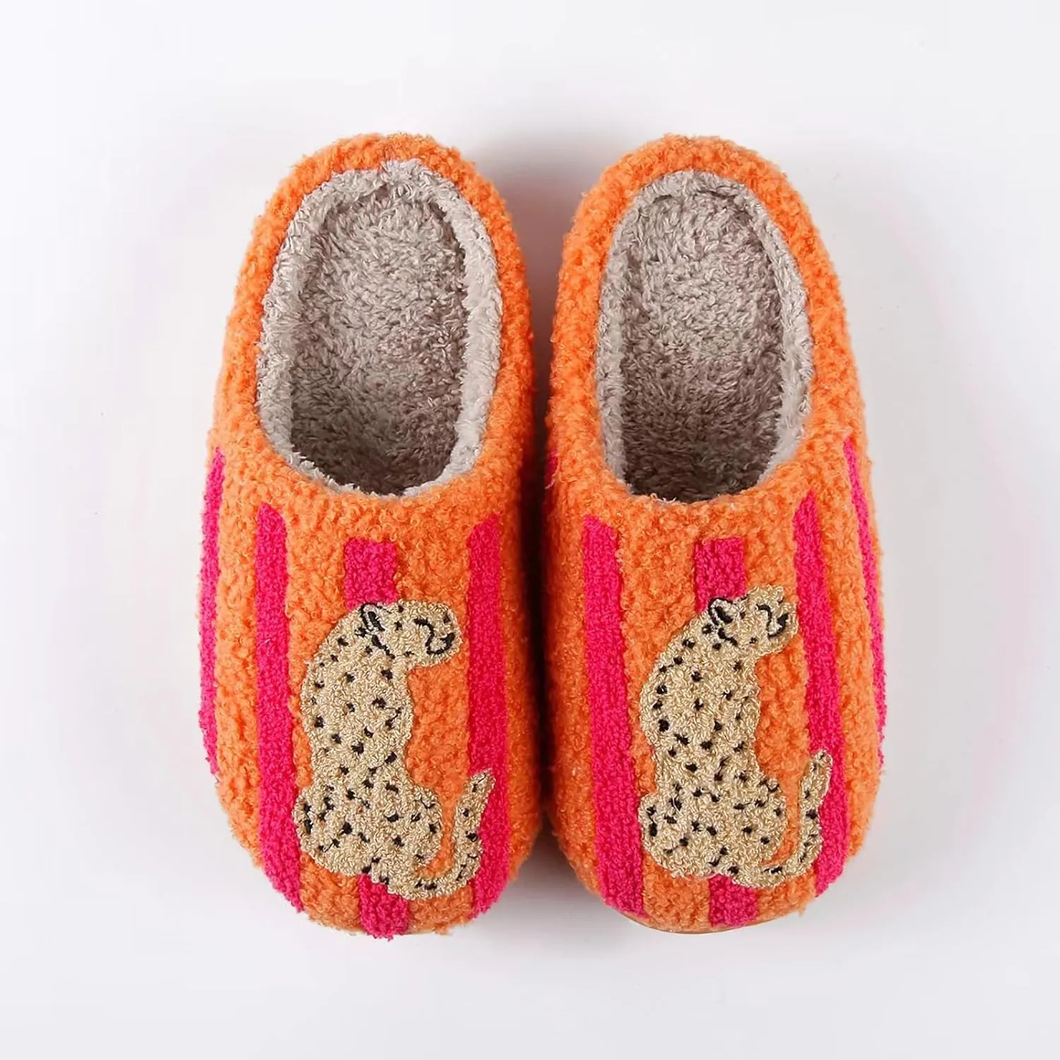 Women's & Men's Fluffy Plush Slippers - Cute Cartoon Animal House Slippers - Cuddly Warm Indoor/Outdoor Fuzzy Memory Foam Retro Home Couple Shoes