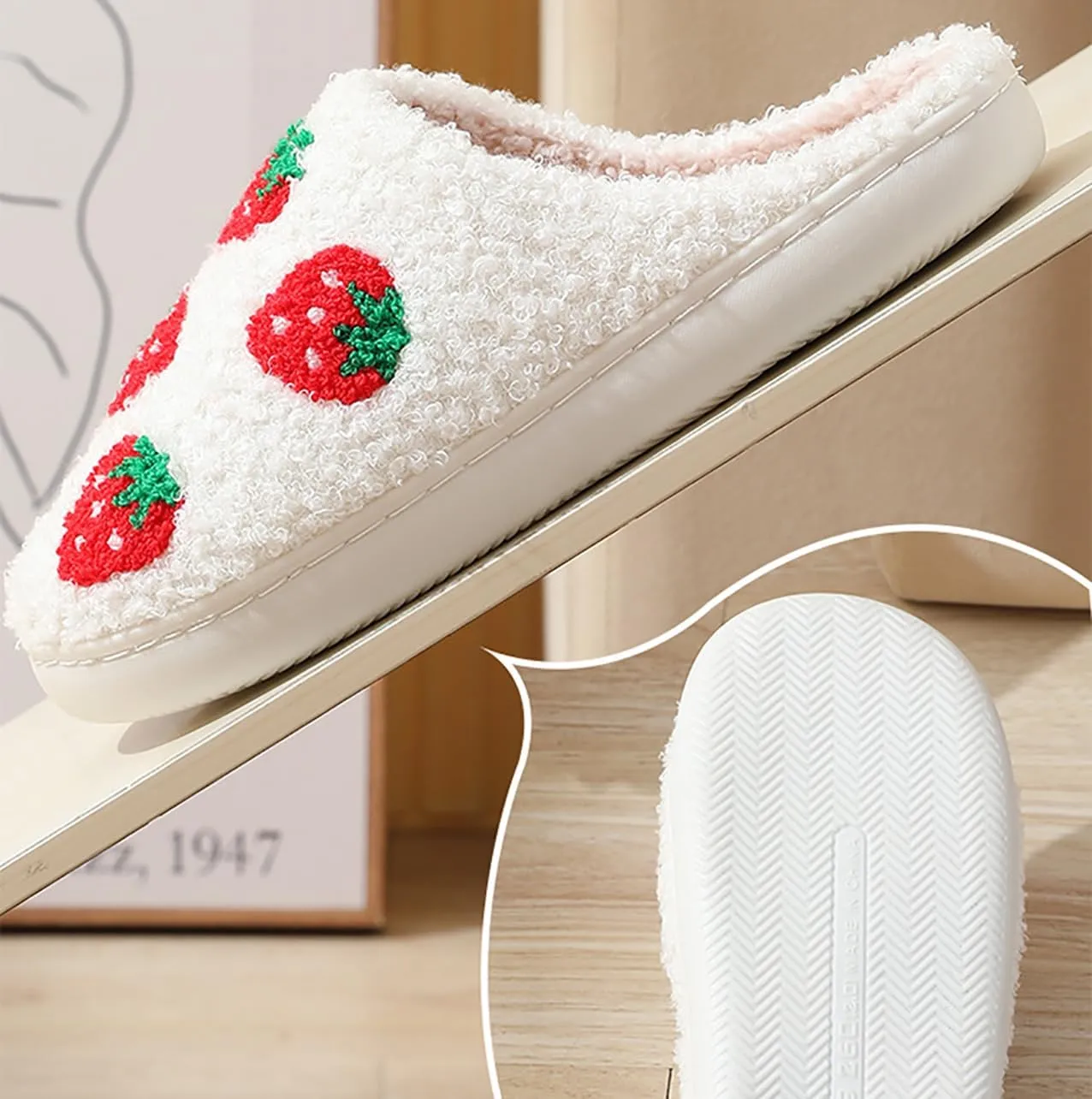 Women's & Men's Fluffy Plush Slippers - Cute Cartoon Animal House Slippers - Cuddly Warm Indoor/Outdoor Fuzzy Memory Foam Retro Home Couple Shoes