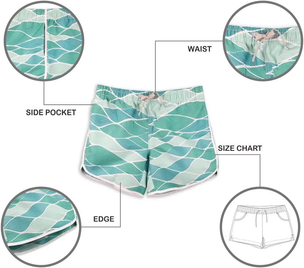 Womens Board Shorts Beach Quick Dry Fabric Swim Slim Trunks Ocean Travel Sports