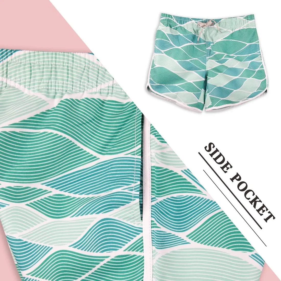Womens Board Shorts Beach Quick Dry Fabric Swim Slim Trunks Ocean Travel Sports
