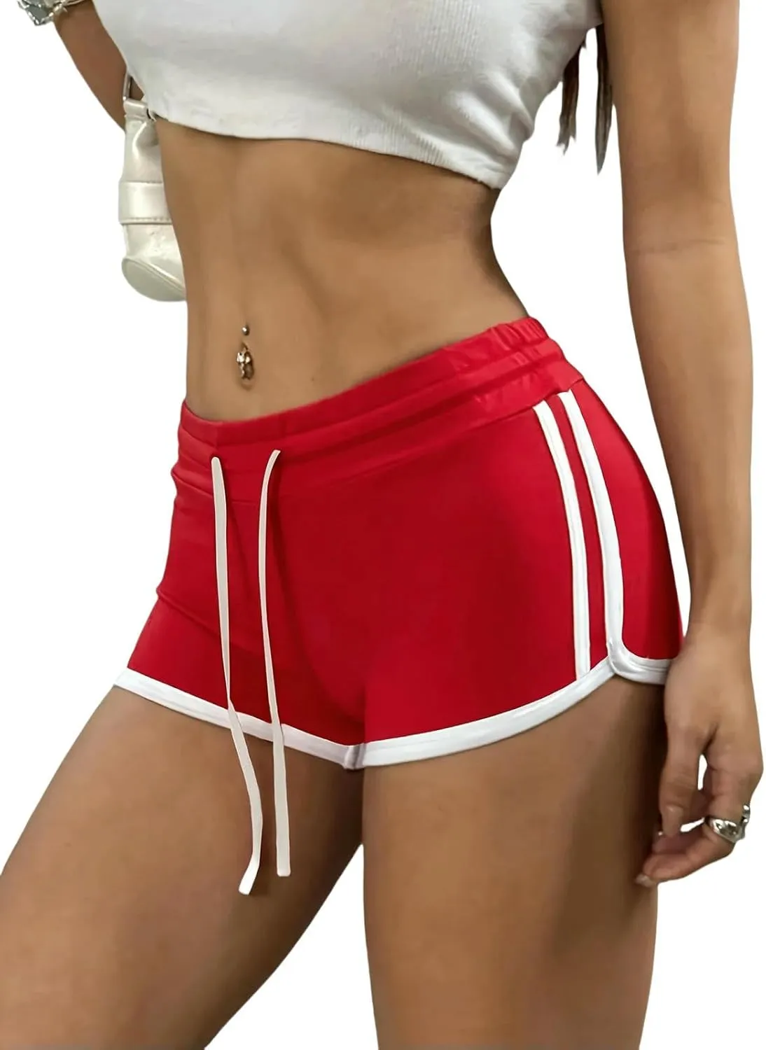 Womens Casual Women's Running Fashion Casual Beach Pants Drawstring Shorts