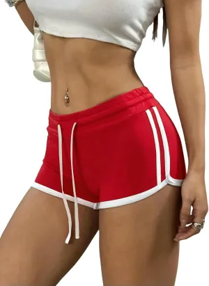 Womens Casual Women's Running Fashion Casual Beach Pants Drawstring Shorts