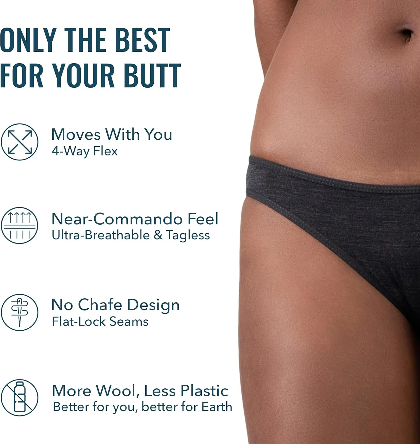 Women's Merino Hipster Brief By Woolly | RWS Certified | Soft, Breathable, Seattle Designed