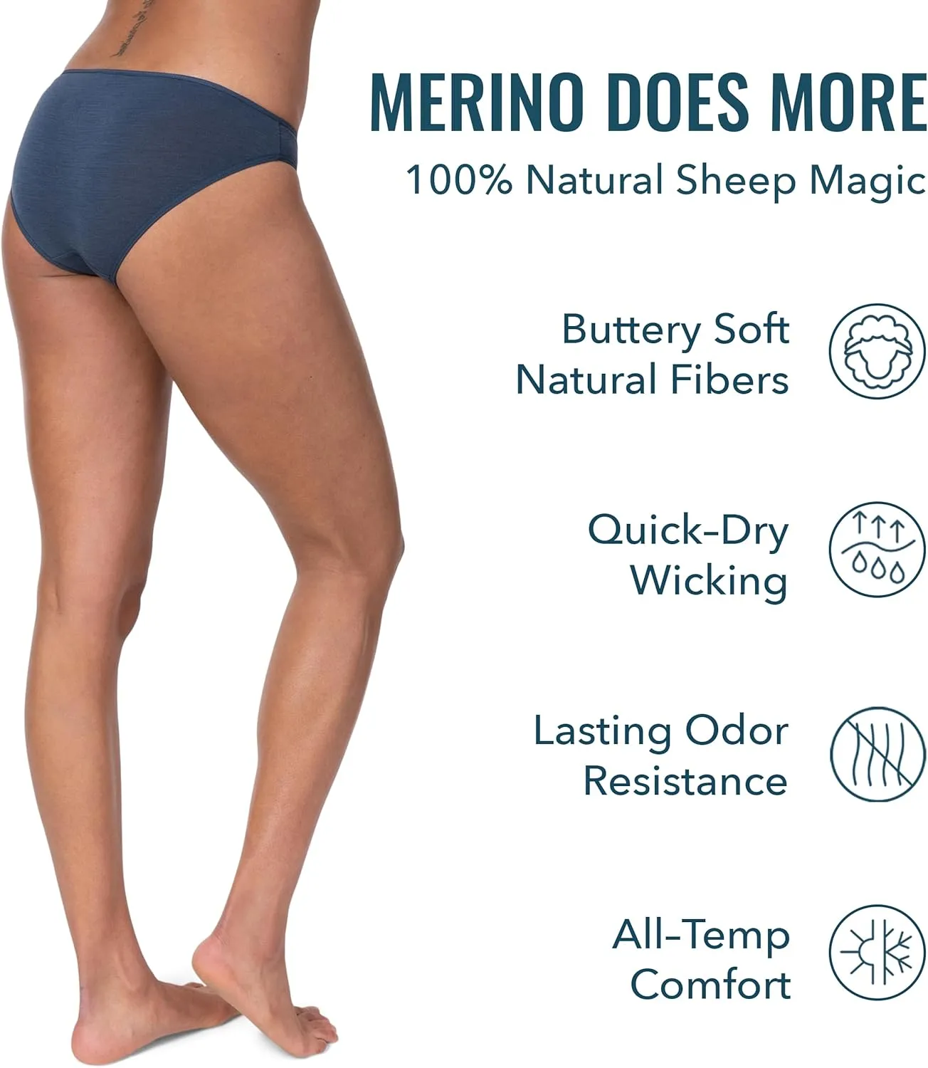 Women's Merino Hipster Brief By Woolly | RWS Certified | Soft, Breathable, Seattle Designed