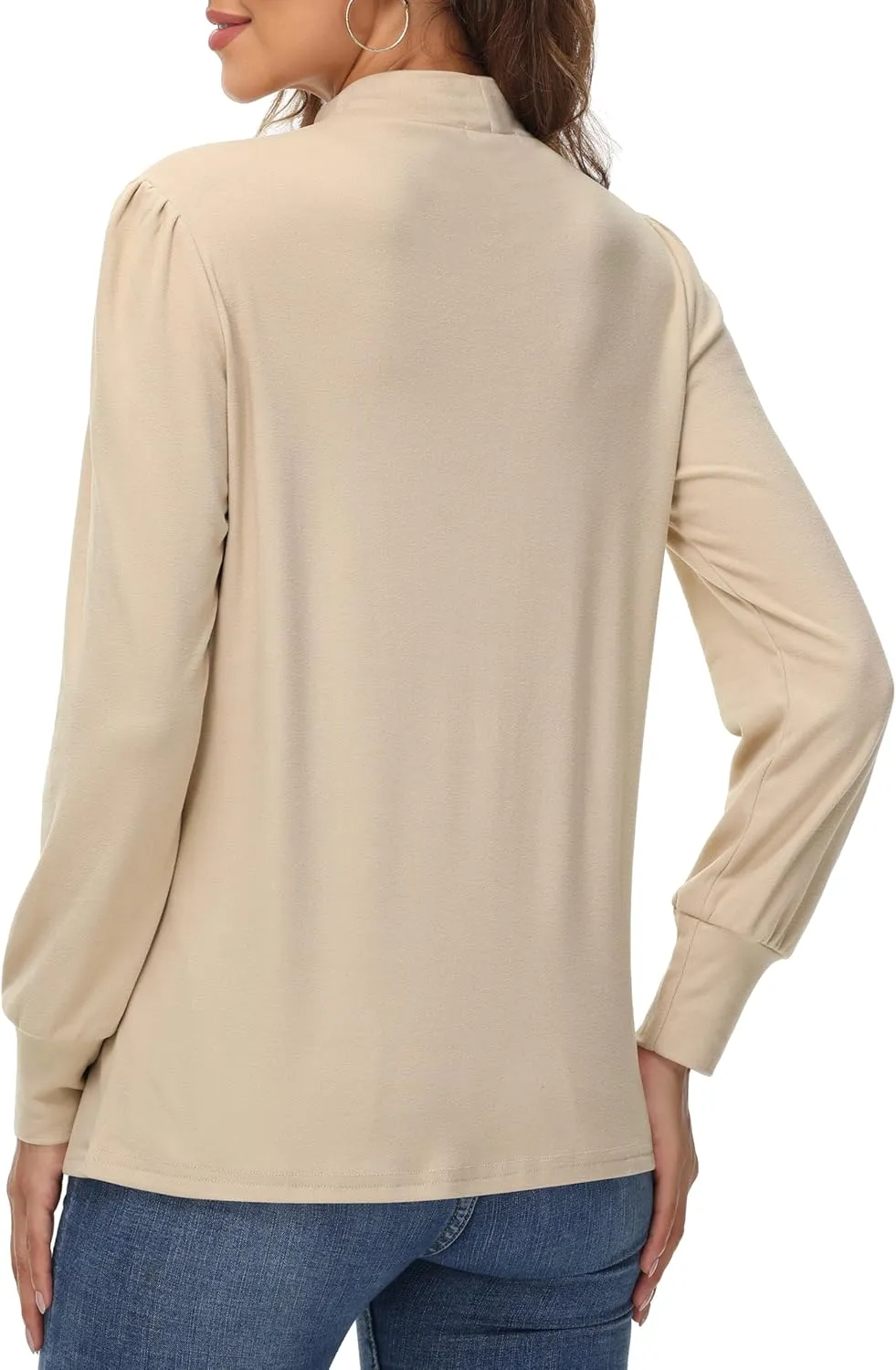 Womens Mock Turtleneck Tops Long Sleeve Fleece Lined Lightweight Thermal Base Layer