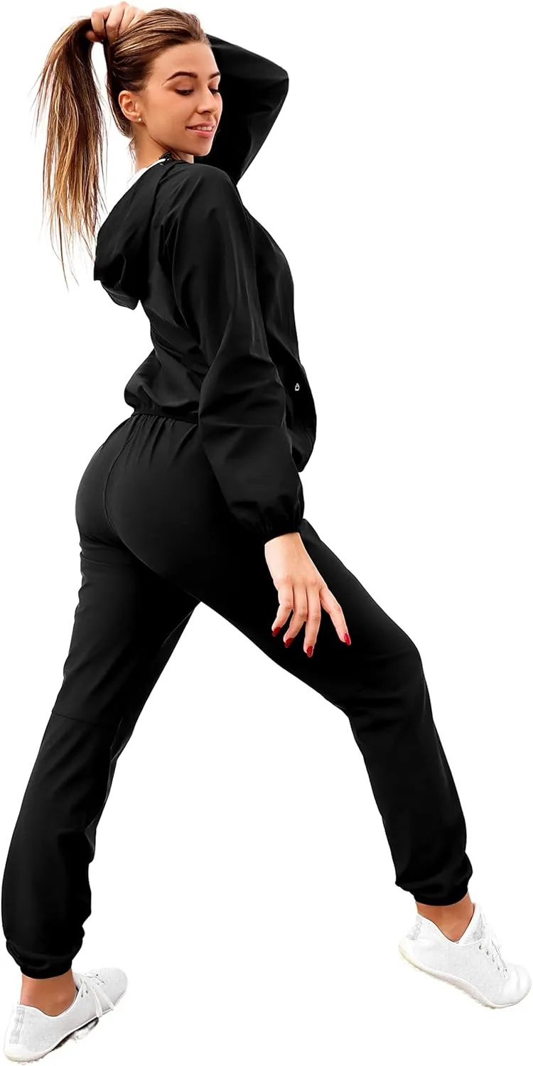 Women's Sauna Suit 2-Piece Comfort Fit Jacket and Pants for Weight Loss (Plus Size Available)