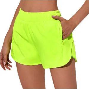Womens Shorts Casual Drawstring Elastic Waist Running Pants Loose Drawstring Solid Color Athletic Beach Shorts