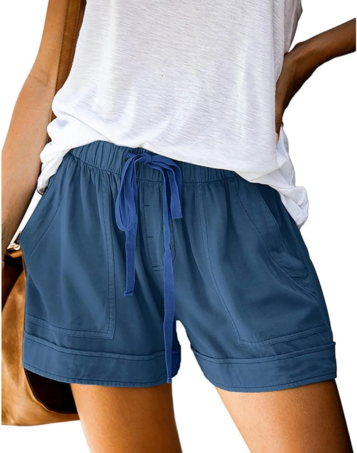 Womens Shorts Casual Summer 2025 Beach Vacation Plus Size Elastic Waist Drawstring with Pockets Comfy Trendy Clothes