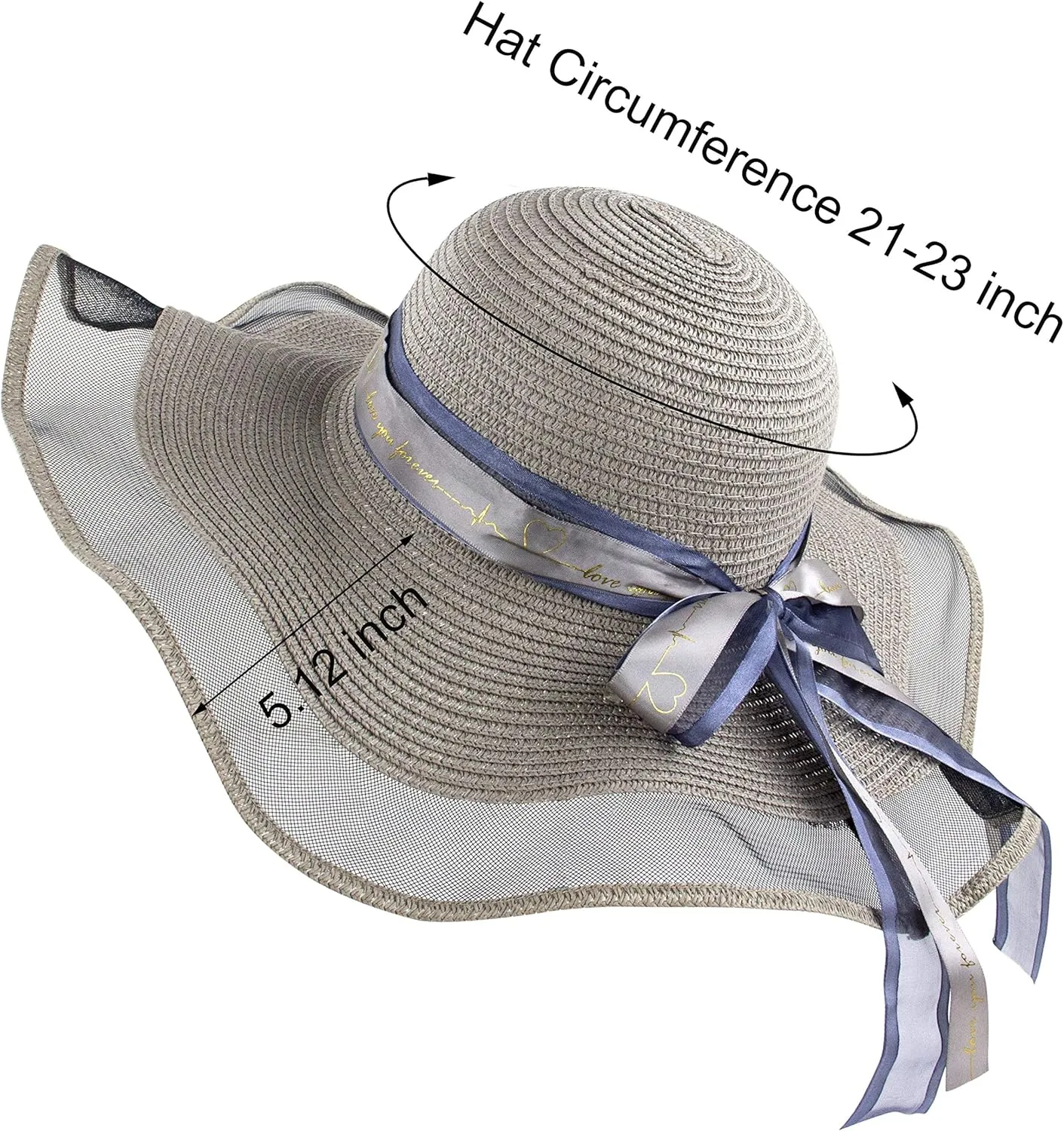 Womens Sun Straw Hat UV UPF50 Travel Foldable Wide Brim Summer Beach Hats