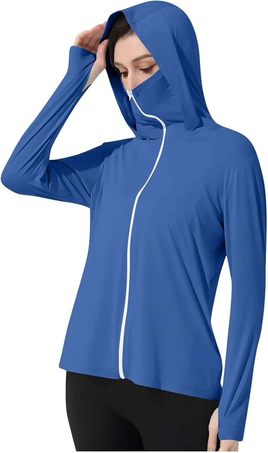 Women's UPF 50  Sun Shirts Trendy 2025 Lightweight SPF Jacket UV Protection Long Sleeve Full Zip Thumb Holes Clothing